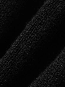 Dazy Maternity Solid Color Loose High Neck Casual Daily Korean Style Autumn/Winter Knit Sweater For Pregnant Women - Black - View 7
