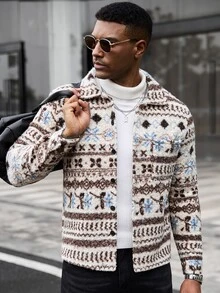 Manfinity CasualCool Men's Thick Wool Blend Long Sleeve Jacket, Winter - Multicolor - View 1