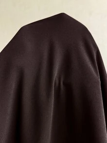Elaquor Plus Size Women's Solid Color Ruffle Hem Casual Party Dress - Brown - View 8
