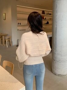 DAZY Women's Solid Color Long Sleeve Autumn/Winter Sweater 2 Pieces Set - Pink - View 2