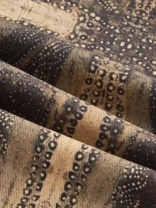 ROMWE Hippie Vintage Leopard & Floral Print Y2K Fitted Denim Mid-Length Pants - Multicolor - View 4
