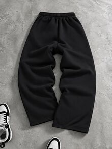 SHEIN 1件男童時尚高街風寬鬆寬腿針織長褲，舒適面料，百搭配色，適合校園生活與日常穿著，秋冬完美選擇 - 彩色 - 查看 2