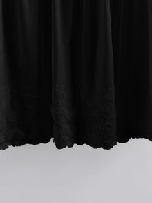 SHEIN CURVE+ Women's Plus Size 22w Lace Patchwork Tank Top - Black - View 4