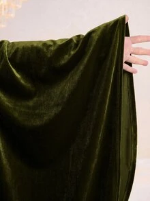 Al Najma Plus Size Women's Casual Party & Travel Arabian Dress - Army Green - View 10