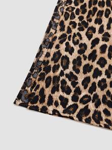 Omancia Women's New Autumn/Winter Velvet Leopard Print 2 Pieces Set - Coffee Brown - View 5