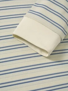 Calvornis Men's Striped Casual Long Sleeve Polo Shirt For Daily Wear - White - View 7
