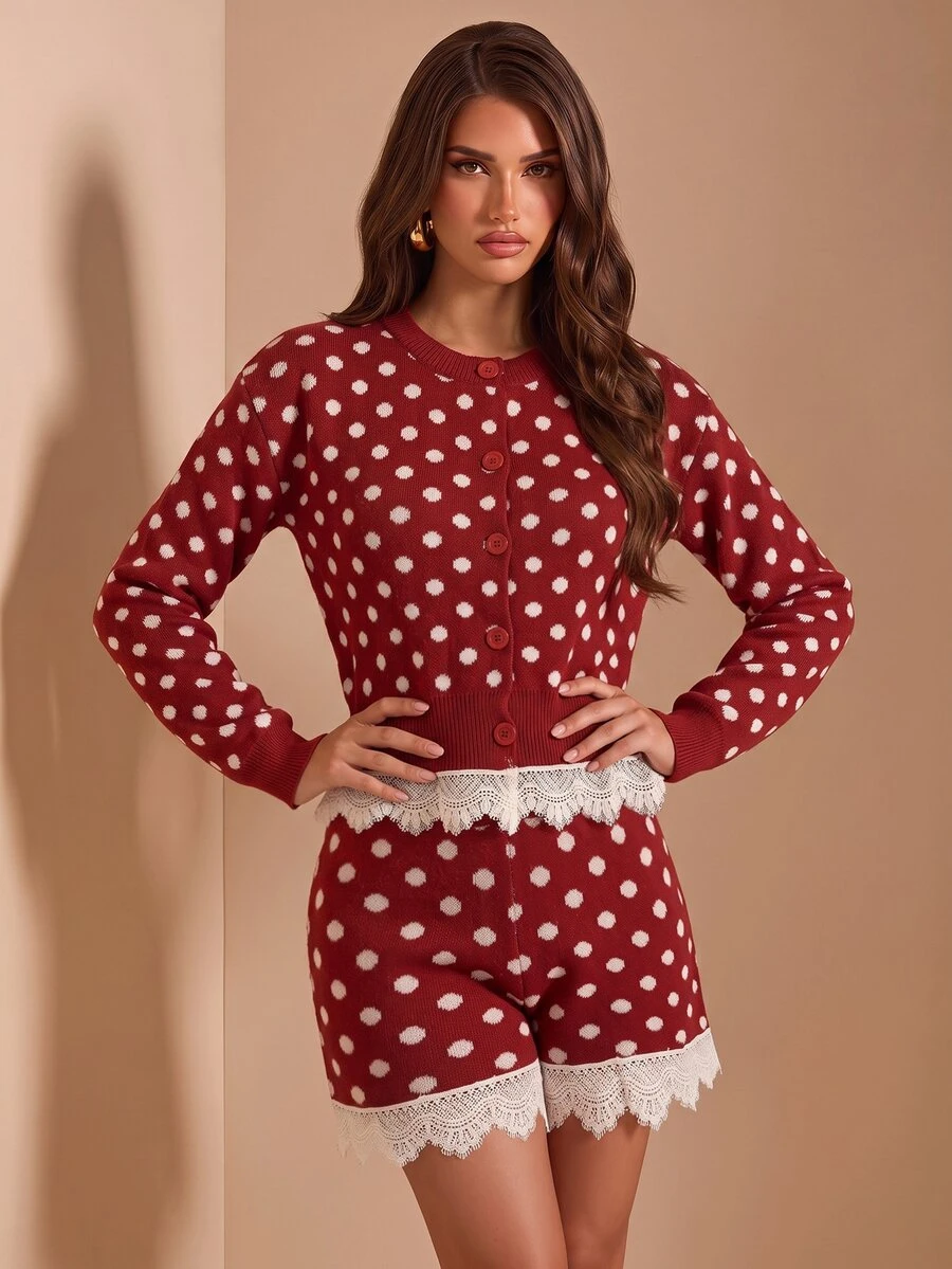Bluhae Fall Clothes FOR WomenWomen Sweater Co-Ords - Red - View 1