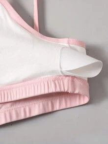 SHEIN Girlism 3件組 青少年女孩極簡舒適純色V領加墊背心式內衣套裝 - 彩色 - 查看 7