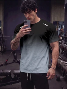 Gym Rark 男士漸層色休閒日常旅行運動T恤 - 彩色 - 查看 3
