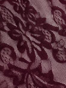 SHEIN EZwear 女款性感休閒蕾絲布料不對稱下擺修身抹胸上衣，復古風，適合 Y2K - 紅木色 - 查看 5