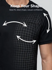 TekDrob Water Repellent Pique T-Shirt With Regular Fit And Zippered Welt Chest Pocket - Black - View 4