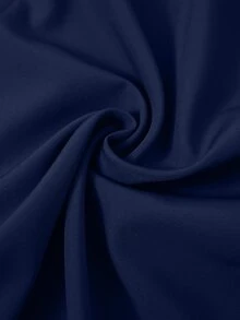 TaskEZ Navy Blue Multi-Pocket Zipper Tie Waist Short Sleeve Straight Leg Slimming Convenient Scrub Uniform Jumpsuit - Navy Blue - View 9