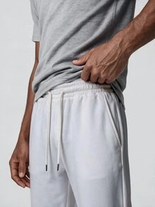 TekDrob Quick-Dry Slim Pants With Slant Pants And Drawstring Waistbands - White - View 4