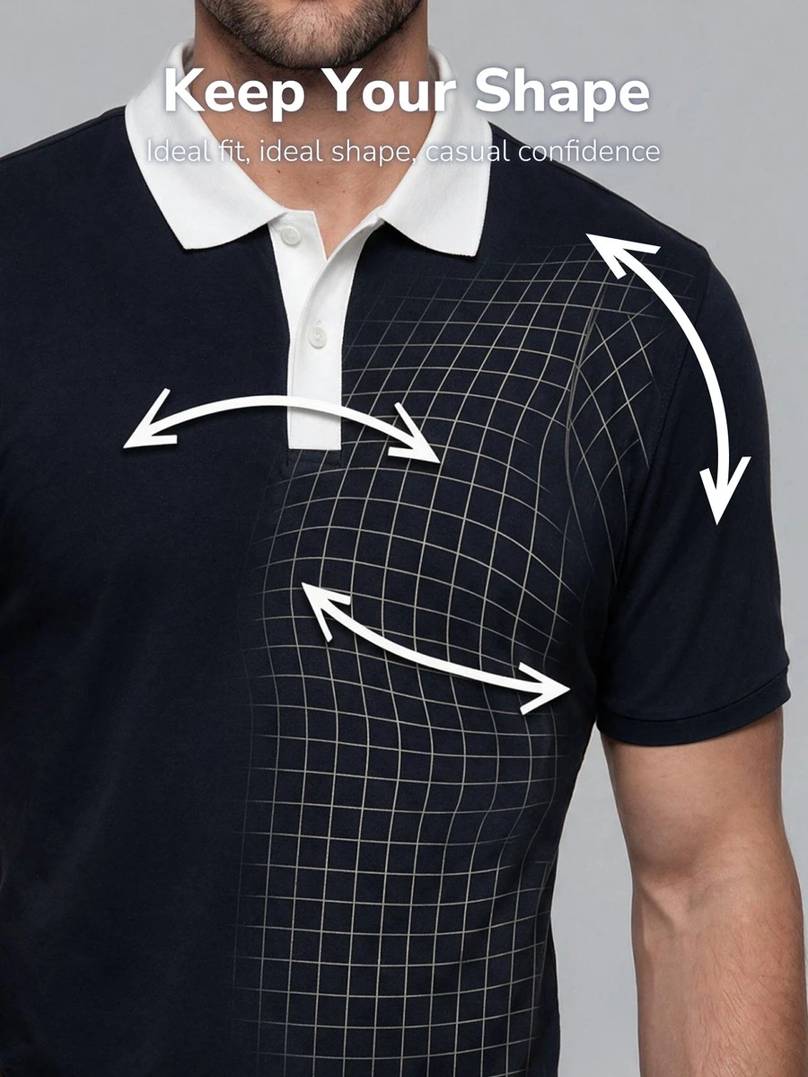TekDrob Anti-Odor Modal Polo Shirt With Regular Fit And Contrast Collar - Black - View 1