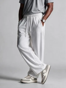 TekDrob Quick-Dry Slim Pants With Slant Pants And Drawstring Waistbands - White - View 1