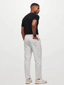 TekDrob Stretchable Straight Pintuck SweatPants With Soft Touch & Keep Warm Effect - Grey - View 6