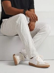 TekDrob Stretchable Straight Pintuck SweatPants With Soft Touch & Keep Warm Effect - Grey - View 5