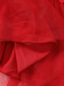 SHEIN 1件女嬰夏季橘色萬聖節甜酷風南瓜刺繡舒適款，適合日常外出、萬聖節派對、主題活動 - 紅白色 - 查看 7