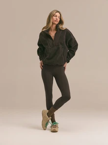 GLOWMODE Running Collection Cloud Fleece Stay Bundled Half-Zip Pullover With Drawstring Hem & Reflective Zipper Fall Winter Outdoor Running Jogging Wear - Brown - View 8