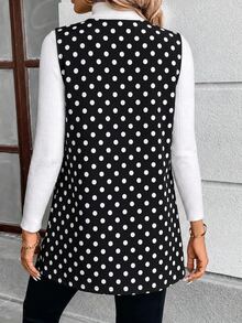 EMERY ROSE Rompi Jaket Kasual Polkadot Ukuran Besar untuk Wanita, Cocok untuk Pemakaian Sehari-hari - MultiWarna - View 2