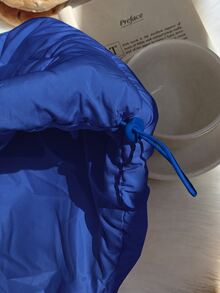 Comfortcana Winter Zip Up Double Face Snap Button Corduroy Drawstring Vest Coat - Blue - View 5