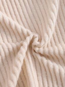4pcs/Set Girls Casual Fuzzy Ribbed Crew Neck Long Sleeve Soft Base Layer - Multicolor - View 8