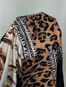 LUMIGAL Women's Leopard Print Geometric Pattern Wide Leg Pants, Casual Commute, Spring/Autumn - Multicolor - View 4