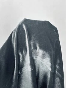 LUMIGAL 女款圓領收腰開衩下擺棕色仿麂皮波希米亞風洋裝，優雅通勤風，適合春秋穿著 - 灰色 - 查看 6