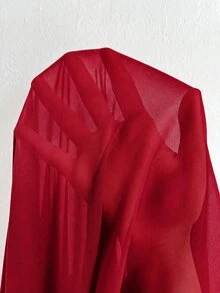 Viva Relle Plus Size Women's Ruched Bust Flowy Hem Long Dress With Ruffle Trim, Suitable For Dating, Cocktail Party, Party And Other Occasions Fall - Red - View 6