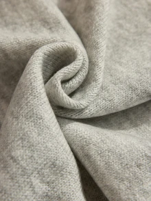 CLARA VERO Scarf Detail Knit Mini Dress, Slim Fit, Art Event Or Autumn Street, Crew Neck, Detachable Scarf - Light Grey - View 10