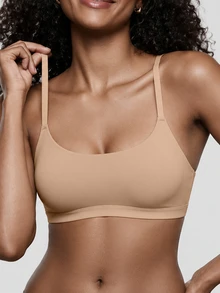 SHEIN 2pcs Minimalist Comfortable Solid Color Wireless Non-Padded Women's Bra - Multicolor - View 5