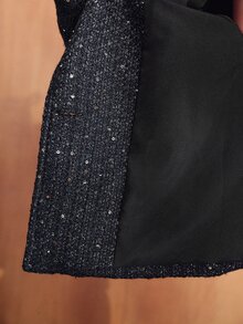 MOTF PREMIUM FASHIONABLE WAIST-CINCHING ELEGANT BLAZER COLLAR VERSATILE WOMEN'S JACKET - Black - View 8