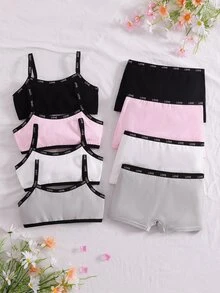 SHEIN 8 piezas de camisetas interiores para niñas preadolescentes - Multicolor - Ver 2