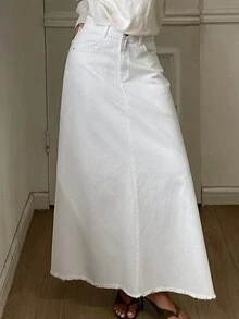 DAZY Women Denim Skirts - White - View 6