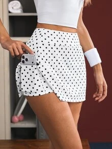 CourtClass Women's Polka Dot Print Skort With Pockets For Daily Fitness And Sports - Multicolor - View 2