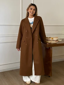 DAZY Women Overcoats - Coffee Brown - View 2