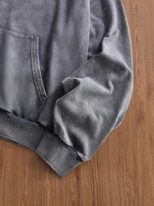 SWAVVY Men's Casual Loose Zip-Up Hoodie Sweatshirt, Spring/Autumn/Winter, Standard Size, Plain With Snowflake Pattern - Grey - View 3