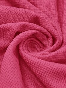 EMERY ROSE Plus Size Women's Solid Color Round Neck Long Sleeve Casual Loose Sweatshirt, Winter,New Year Fall - Hot Pink - View 8