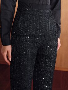 MOTF PREMIUM FASHIONABLE ELEGANT SLIMMING SOPHISTICATED VERSATILE WOMEN'S LONG PANTS - Black - View 5