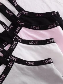 SHEIN 8 piezas de camisetas interiores para niñas preadolescentes - Multicolor - Ver 4