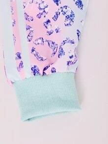 SHEIN 青少年女孩粉藍漸層豹紋拉鍊連帽外套 + 吊帶背心 + 寬腿褲 3 件套，Y2K 寬鬆柔軟側條紋秋冬返校穿搭，休閒日常穿著 / 周末購物，可拆分搭配，一套搞定穿搭，Y2K 風格高出片率，音樂節 / 音樂會 - 彩色 - 查看 8