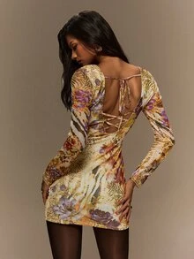 TypaGal Women's Floral Print Casual Daily Summer Short Dress - Multicolor - View 1