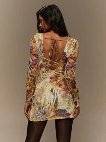 TypaGal Women's Floral Print Casual Daily Summer Short Dress - Multicolor - View 3
