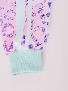 SHEIN 青少年女孩粉藍漸層豹紋拉鍊連帽外套 + 吊帶背心 + 寬腿褲 3 件套，Y2K 寬鬆柔軟側條紋秋冬返校穿搭，休閒日常穿著 / 周末購物，可拆分搭配，一套搞定穿搭，Y2K 風格高出片率，音樂節 / 音樂會 - 彩色 - 查看 7
