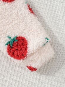 Elladie kids 女童冬季保暖內裡可愛甜美Y2K草莓毛絨帽子與夾克外套，附斜背小包，2件套 - 紅色 - 查看 8