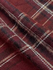 Linhara CURVE Plus Size Woven Checkered Casual Autumn Women's Shirt - Red - View 5