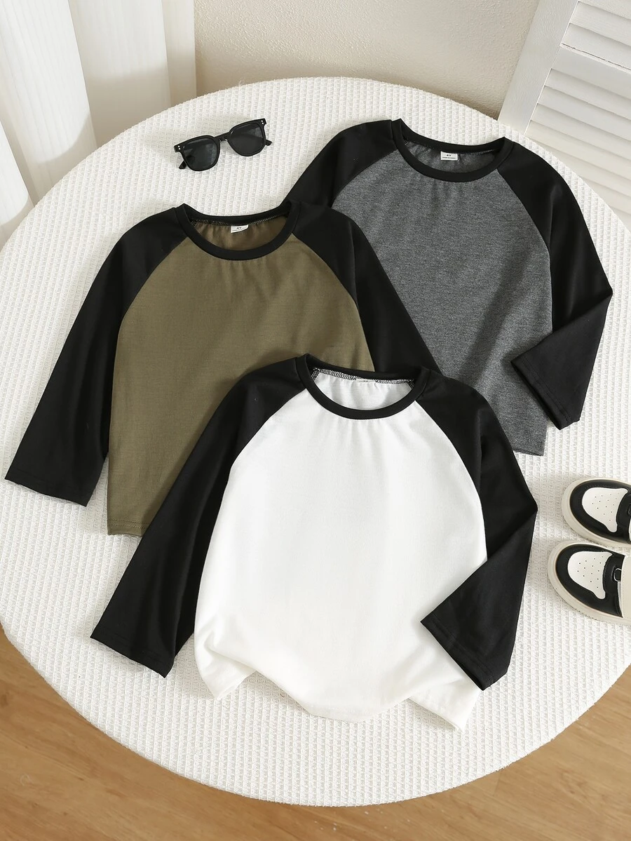 SHEIN 3PCS Young Boys T-Shirts - Multicolor - View 1