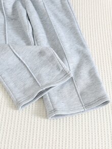 SHEIN Kids 2 Pieces Young Boys College Style Outfits,Comfortable Thick Cardigan Sweater Autumn Coat,Y2k,Holiday,Birthday Boy,Lmoss Kids,Kids Wedding Guest - Grey - View 5