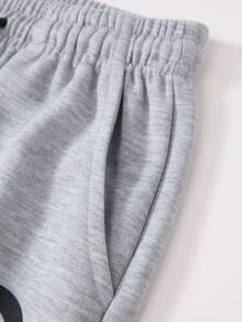 SHEIN Sparklyn Tween Girls 寬腿美式休閒百搭日常運動街頭風對比色腰帶鬆身長褲，秋季 - 淺灰色 - 查看 7