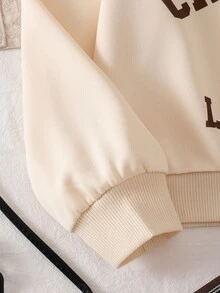 SHEIN 青少年女孩秋季套裝 2件/套 黑白配色 2合1領口上衣與條紋格紋A字迷你裙套裝 - 棕色 - 查看 6